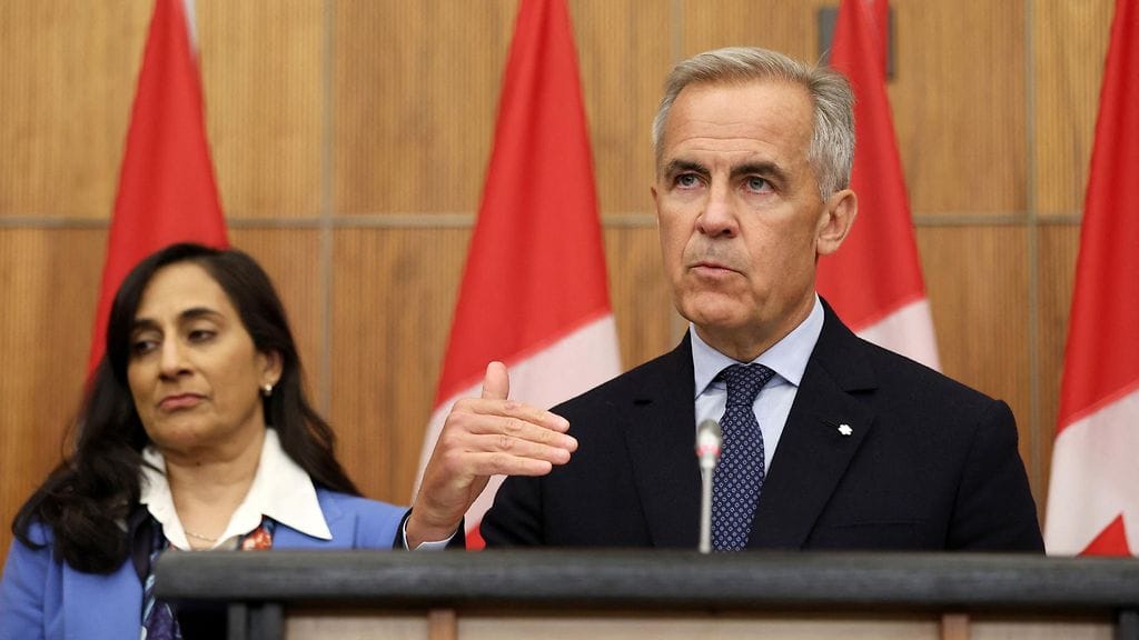 Kanadan pääministeri Mark Carney lehdistötilaisuudessa Ottawassa 30. heinäkuuta 2025.