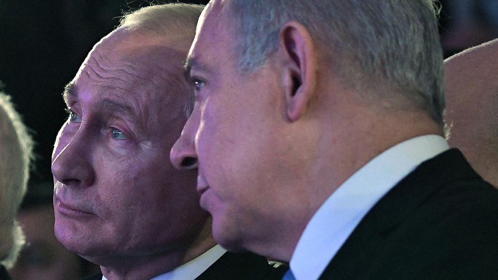 Putinin ja Netanjahun puhelun sisällöstä ei toistaiseksi ole kerrottu julkisuuteen. Kaksikko kuvattuna Israelin Jerusalemissa tammikuussa 2020.