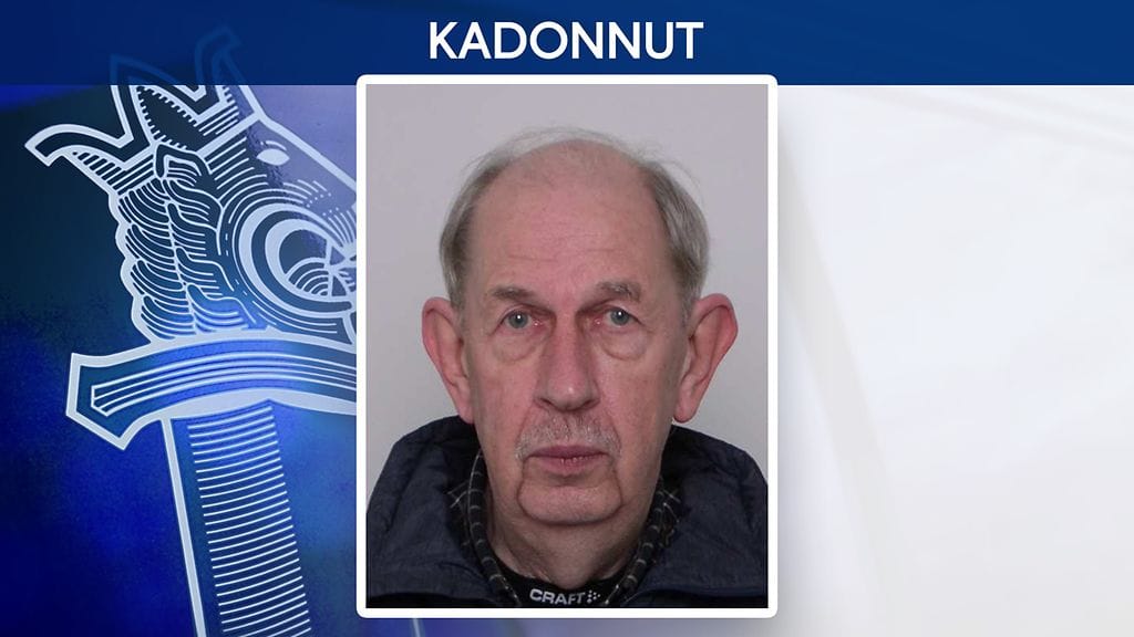 Kadonneen kerrotaan olevan 187 senttimetriä pitkä ja hoikka.