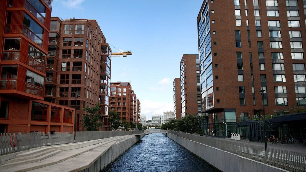 Kuvassa Ranta-Tampellan asuinrakennuksia Tampereella.