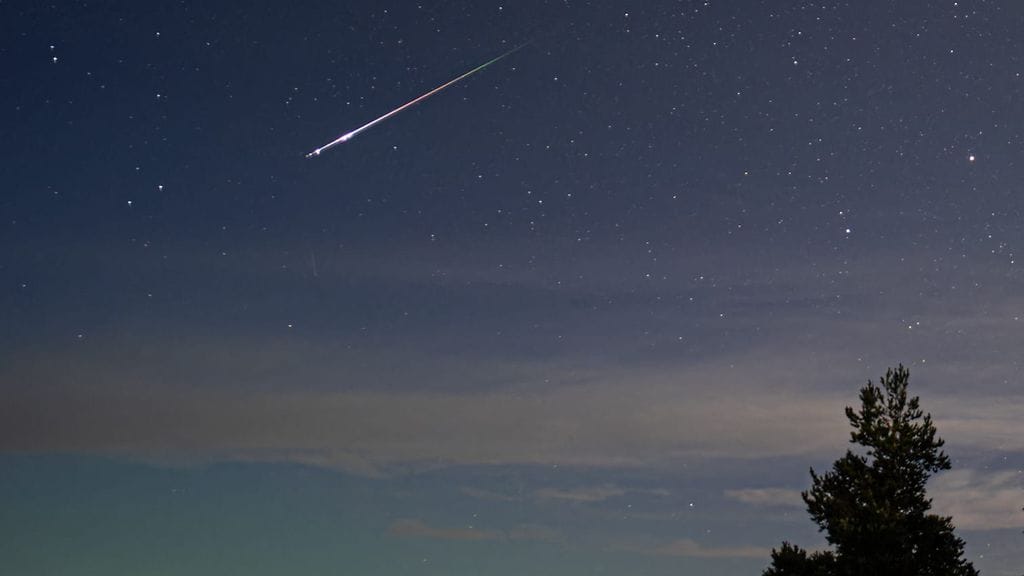 Petri Mäkisen kamera tallensi kauniin tähdenlennon Maskun taivaalla yöllä 13. elokuuta.