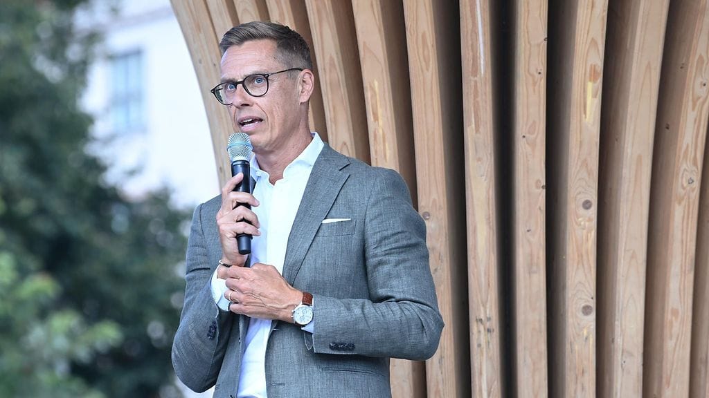 Tasavallan presidentti Alexander Stubb yleisötapaamisessa Turussa torstaina.