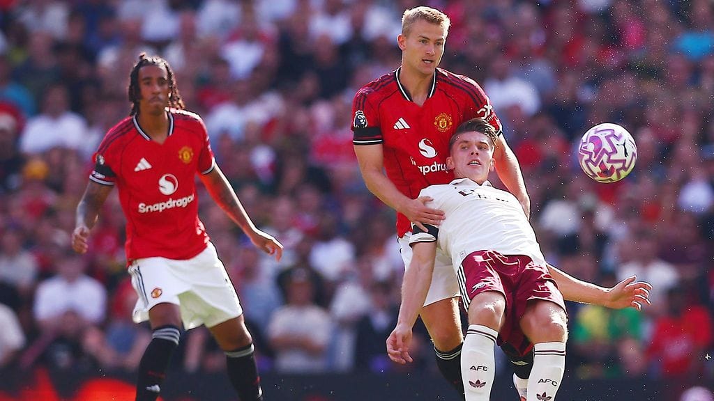 Arsenalin uusi vahvistus Viktor Gyökeres (kuvan valkopaita) oli vielä pahasti hukassa tykkimiesten Valioliiga-kauden avausottelussa.