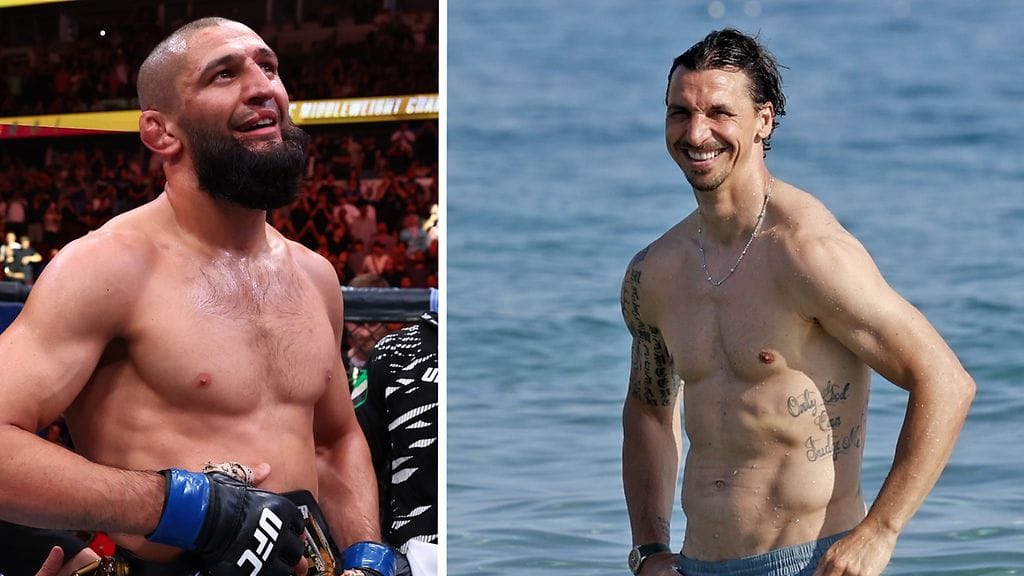 Zlatan Ibrahimovic (oik.) otti videopuhelun UFC-mestaruuden voittaneelle Khamzat Chimaeville.