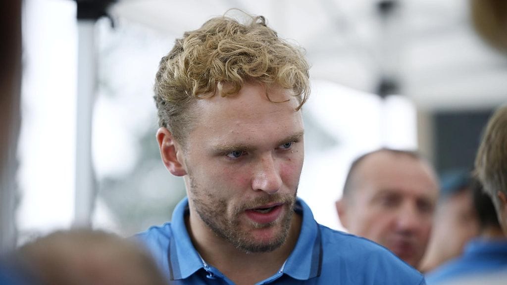 Kuvassa Mikko Rantanen Jääkiekkoliiton ja Olympiakomitean järjestämässä tapaamisessa Helsingissä 4. elokuuta.