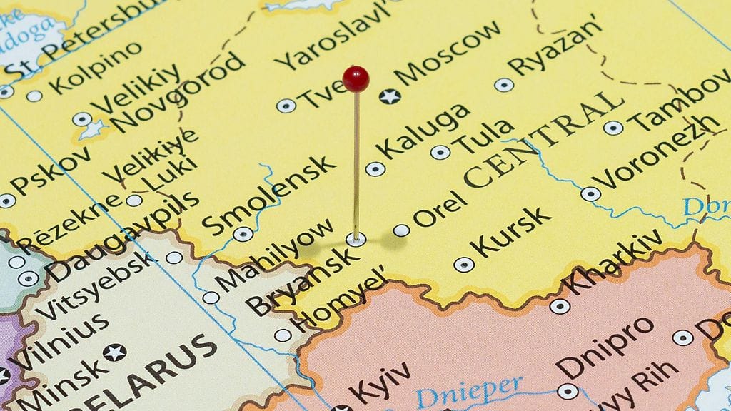 Brjansk sijaitsee Venäjällä lähellä Ukrainan rajaa.