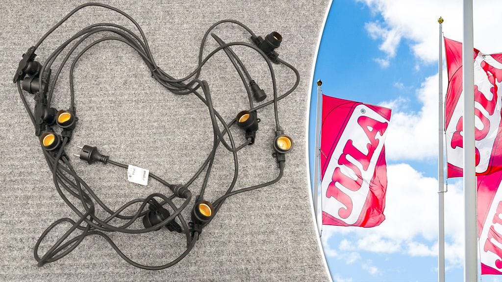 Takaisinvedettävää valosarjaa on myyty Jula-tavarataloissa.