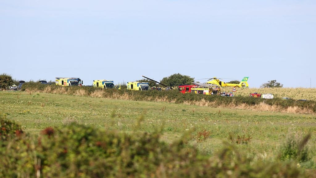 Helikopteri syöksyi maahan Isle of Wightilla maanantaina.