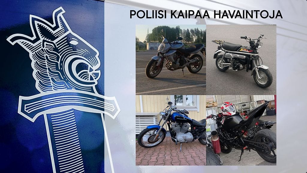 Oletko nähnyt näitä moottoriajoneuvoja? Poliisi kaipaa tietoja varkauksista.