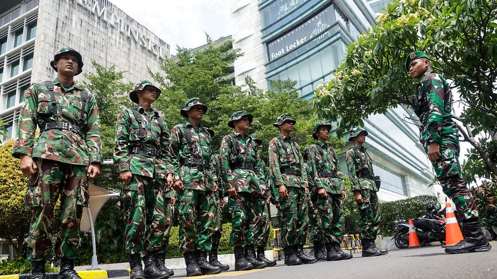 Indonesian armeija kuvattuna 2. syyskuuta Jakartassa.