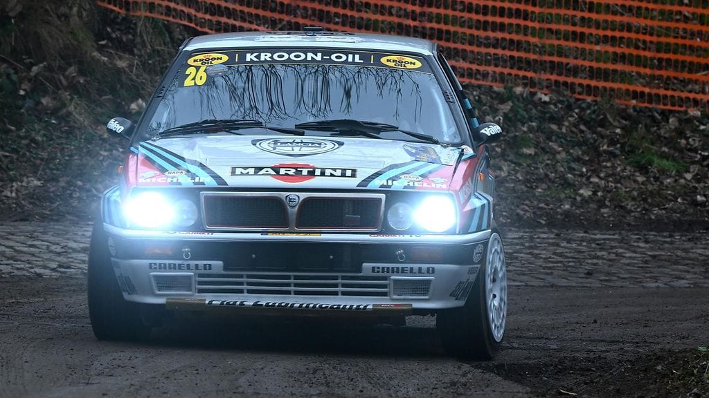 Lancia on viimeksi nähty rallin MM-sarjassa vuonna 1991. Kuva Haspengouw-rallista vuodelta 2023.