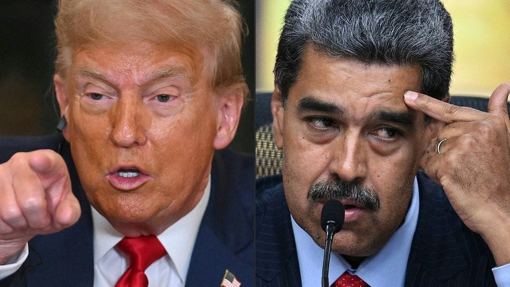 Kuvakollaasissa Yhdysvaltain presidentti Donald Trump ja Venezuelan presidentti Nicolas Maduro.