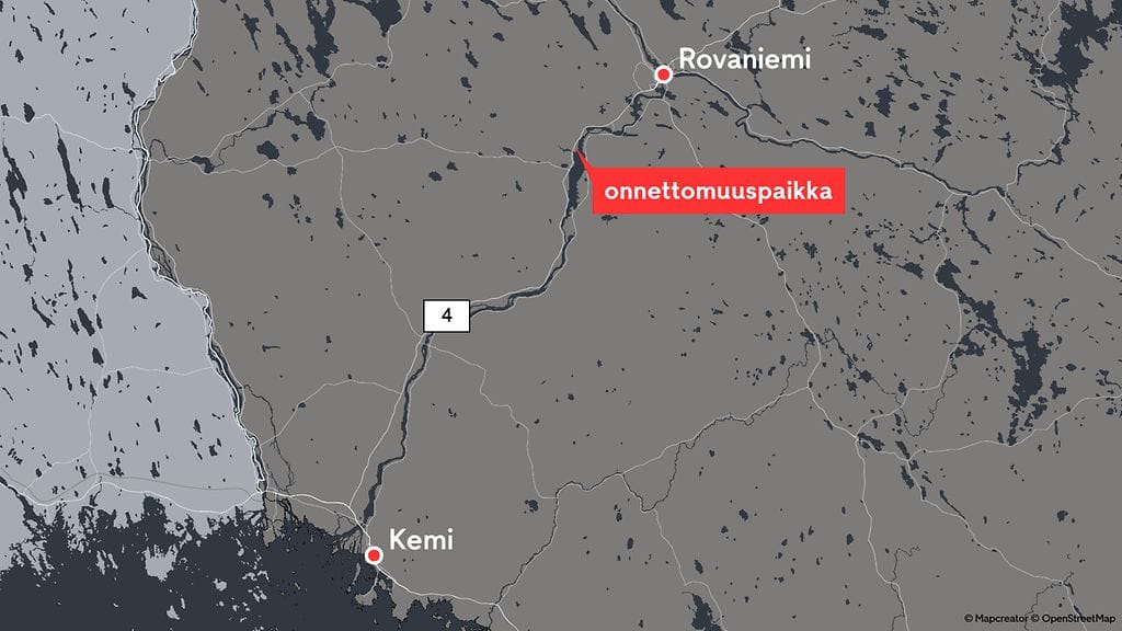 Onnettomuus tapahtui Nelostiellä Hirvaan ja Muurolan välillä himean ennen puoltapäivää.