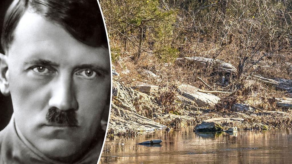 Ozarkvuoret ovat kaunista seutua, vasemmalla Hitler.