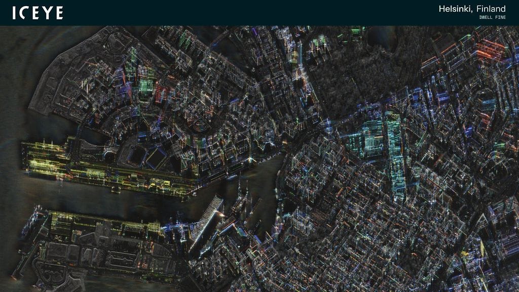 Iceye-satelliitin kuvaa Helsingistä.