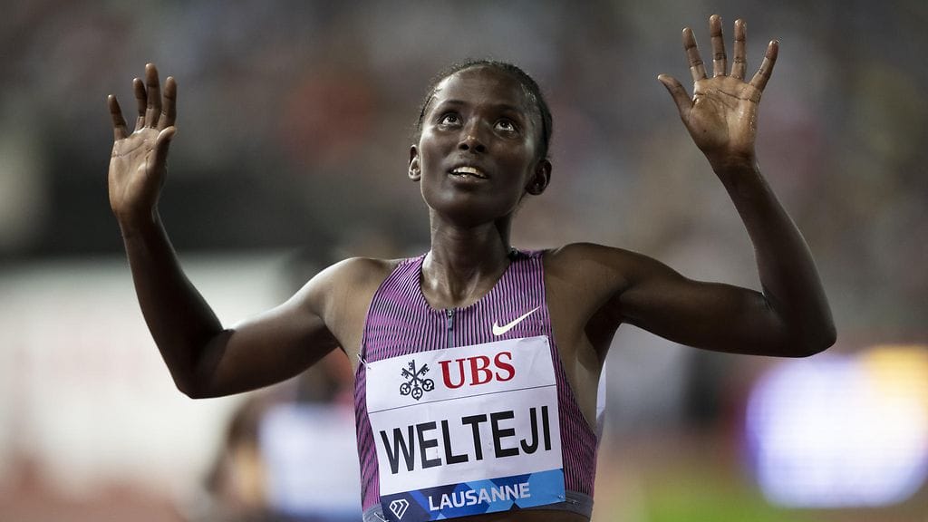 Diribe Welteji Timanttiliigan kilpailussa elokuussa 2024.