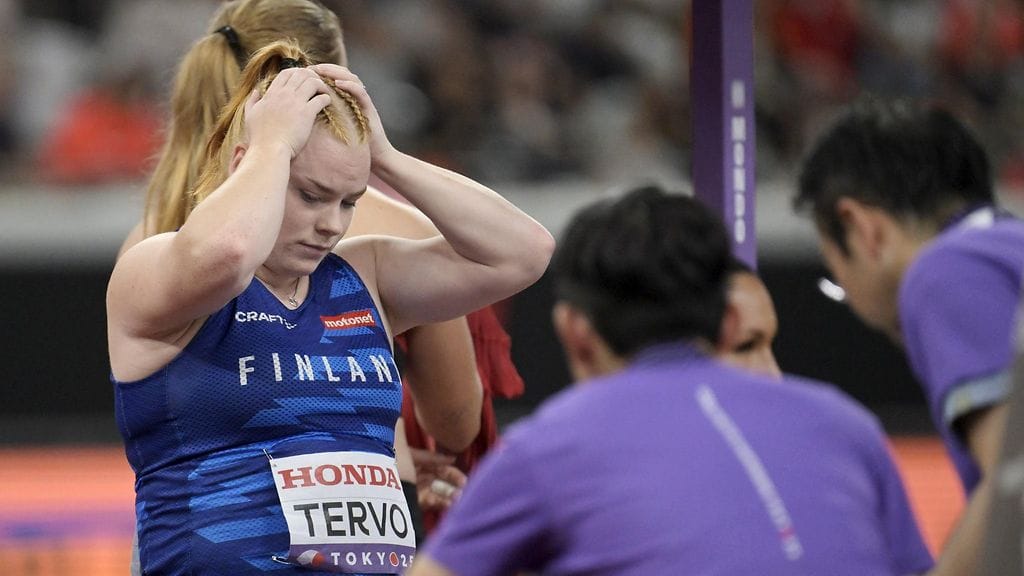 Krista Tervo manasi finaalissa jäätyään ilman tulosta.