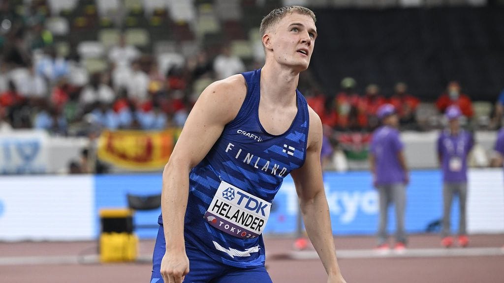 Oliver Helander MM-karsinnassa keskiviikkona.