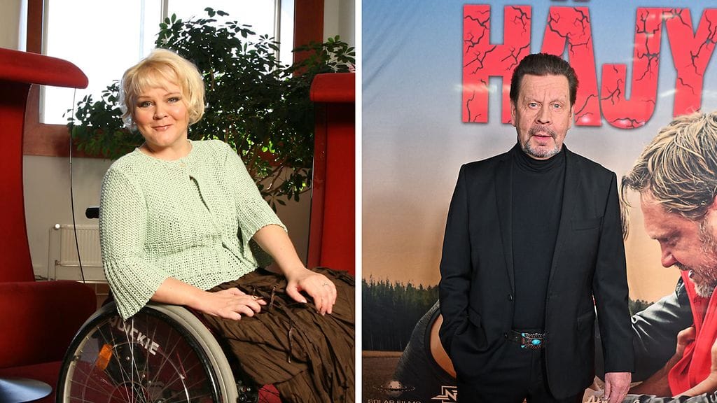 Pyykkien kanssa kompurointi portakoissa vei Pirjo Kauppisen pyörätuoliin. Kuva vuodelta 2007.