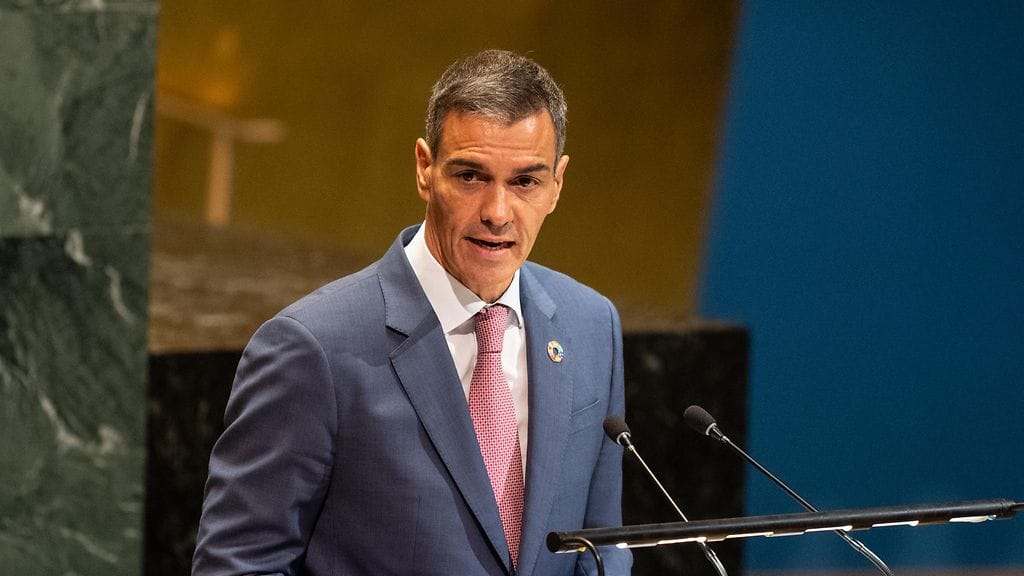 Pedro Sanchez sanoi YK:n yleiskokouksen istunnossa, että Palestiinan YK-jäsenyys tulee saada voimaan mahdollisimman pian.