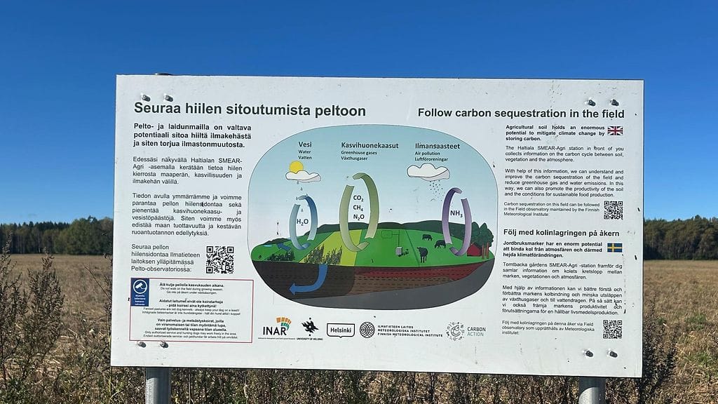 Hiiliviljely, opaskyltti, Haltiala