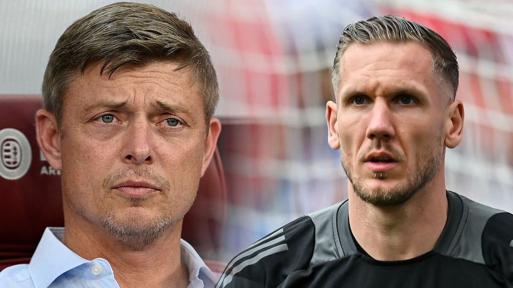 Robin Olsen (oik.) ja Jon Dahl Tomasson eivät mahdu samaan joukkueeseen.