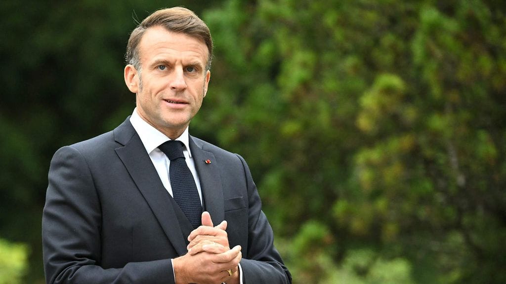 Ranskan presidentti Emmanuel Macron perjantaina.