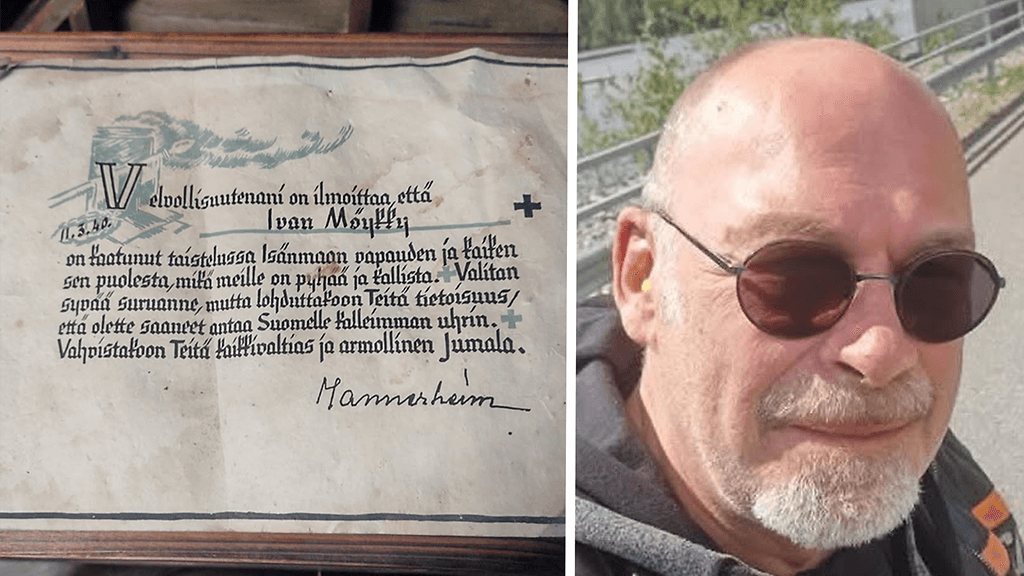 Antti Saarela löysi talonsa ullakolta harvinaisen todistuksen.