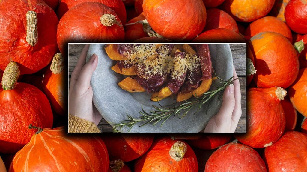 Hokkaidokurpitsa ja ilmakuivattu kinkku ovat täydellinen makupari.