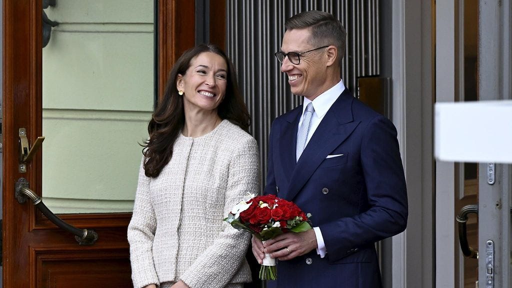 Kuva rouva Innes-Stubbista ja presidentti Stubbista lokakuun alusta Islannin presidentin vierailun aikaan.