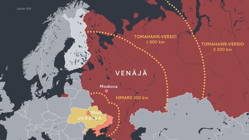1610 Ukraina ohjusten kantama kartta