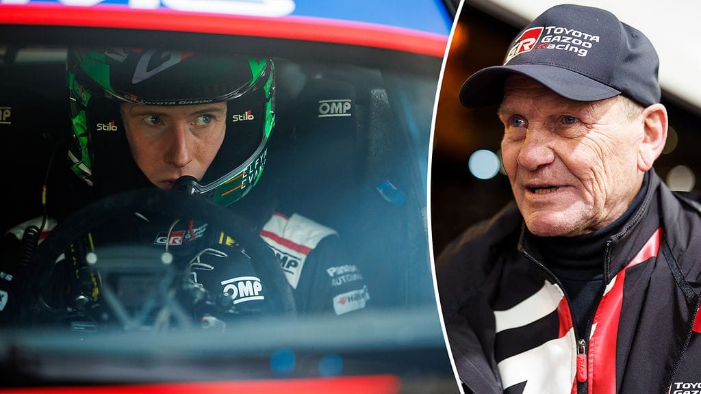 Juha Kankkunen (oik.) haluaisi nähdä parempaa vauhtia Elfyn Evansilta.