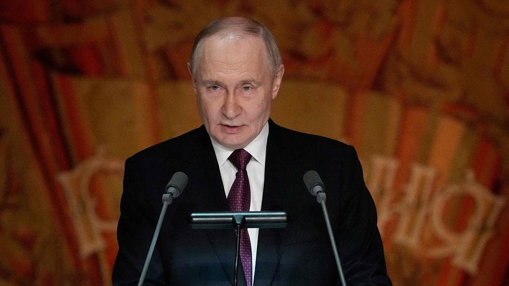 Venäjän presidentti Vladimir Putin 17. lokakuuta Bolshoi-teatterissa.