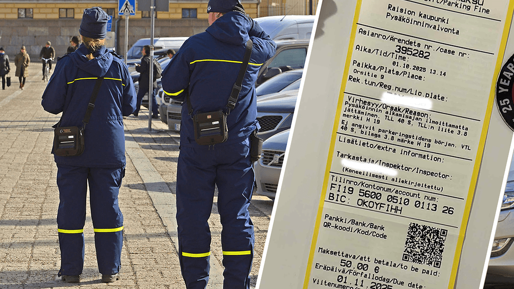 Kuopiossa annettuihin parkkimaksuihin tulostui virheellisesti valvovana tahona Raision kaupunki.
