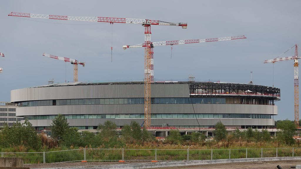 Tältä PalaItalia Santa Giulia -areenan työmaalla näytti elokuun lopussa.