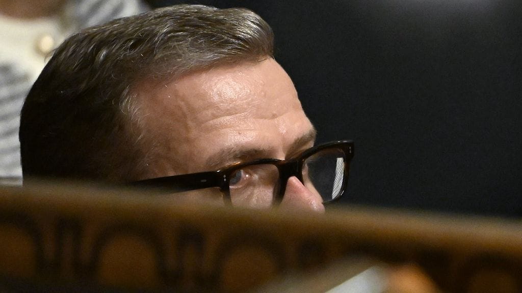 Pääministeri Petteri Orpo eduskunnan suullisella kyselytunnilla Helsingissä 6. marraskuuta 2025.