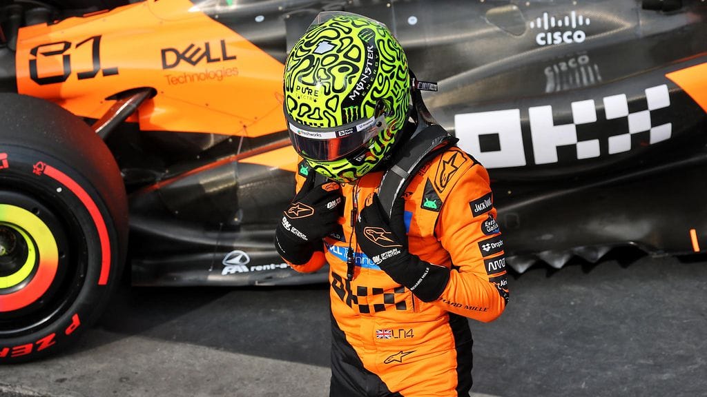 Lando Norris kaasutteli paalulle F1-sprintin aika-ajossa.