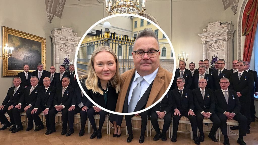 Palkitut isät juhlivat tänään isänpäivää Presidentinlinnassa.