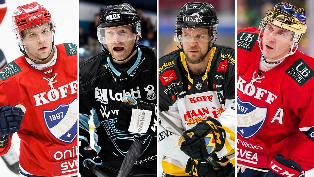 Iiro Pakarinen, Ryan Lasch, Teemu Turunen ja Jori Lehterä tienasivat huippupalkkaa SM-liigassa vuonna 2024.