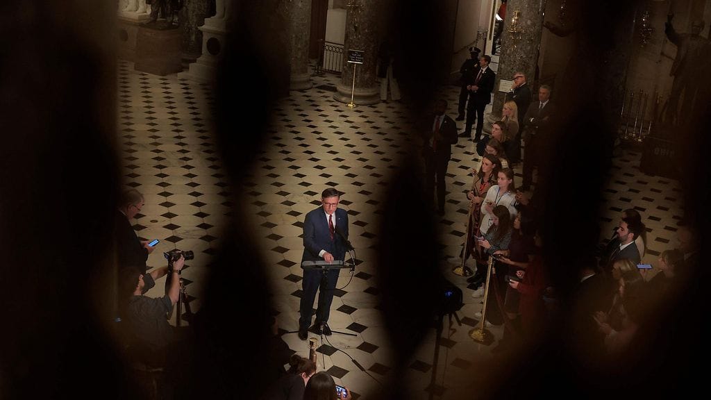 Edustajainhuoneen puhemies, republikaani Mike Johnson 12. marraskuuta.