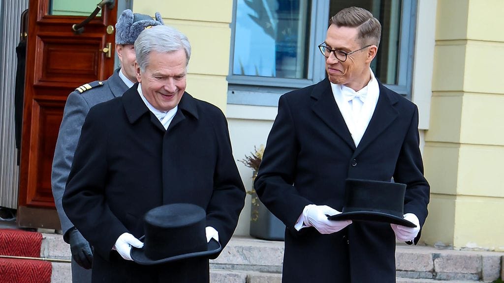 Kuvassa presidentit Sauli Niinistö ja Alexander Stubb maaliskuussa 2024.