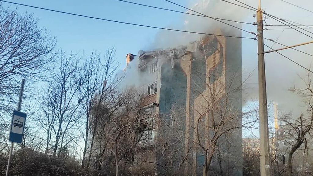 Tähän taloon Venäjän isku osui.