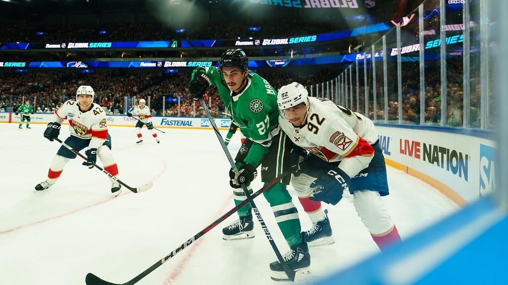 Florida Panthers ja Dallas Stars pelasivat kaksi NHL-ottelua Tampereen Nokia Arenalla marraskuussa 2024.