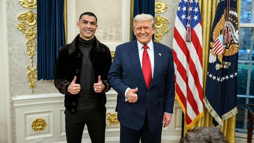 Cristiano Ronaldo ja Donald Trump tapasivat tiistaina Valkoisessa talossa.
