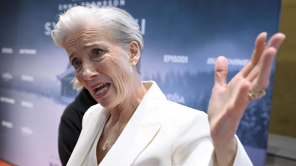 Brittitähti Emma Thompson Sydäntalvi-elokuvan kutsuvierasnäytöksen punaisella matolla 27. marraskuuta.