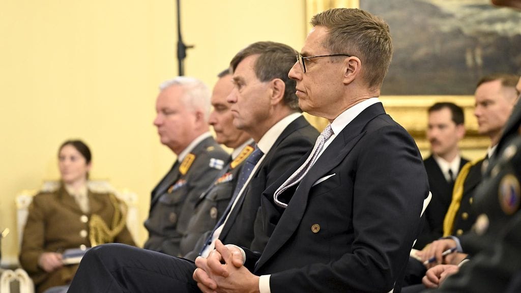 Tasavalan presidentti Alexander Stubb Norfolkin yhteisoperaatiojohtoportaan (JFC Norfolk) vastuualueelle siirtymisen seremoniassa Smolnassa Helsingissä.