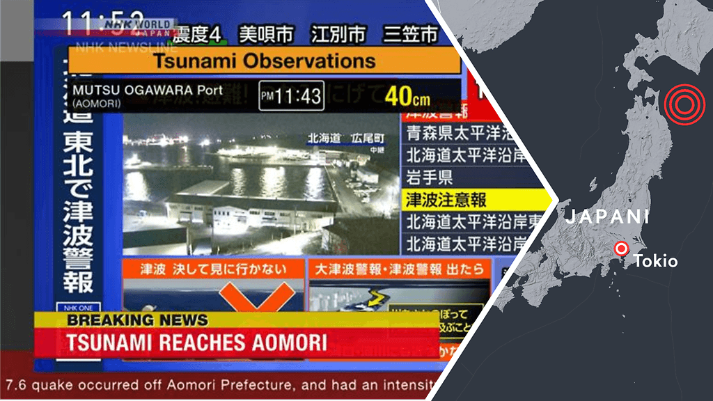 Japanissa voimakas maanjäristys.