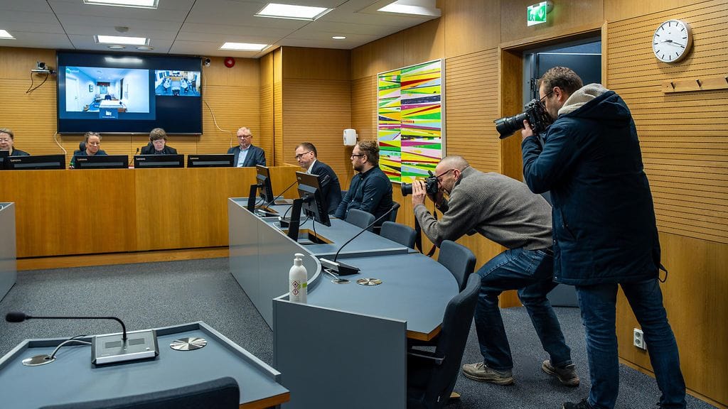 Mies osallistui oikeudenkäyntiin etäyhteydellä 10. joulukuuta.