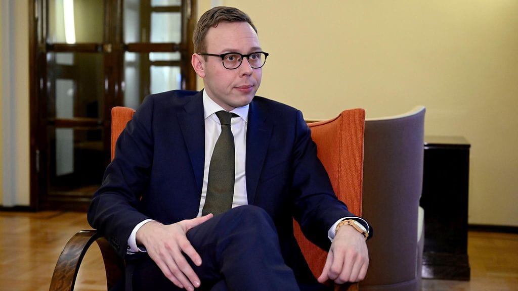 Työministeri Matias Marttinen Helsingissä 4. joulukuuta 2025.