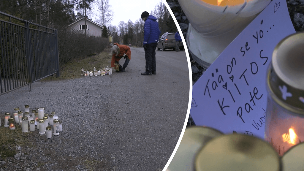 Pauli ”Pate” Mustajärven kotitalon edusta täyttyi kynttilöistä Tampereen Ikurissa.